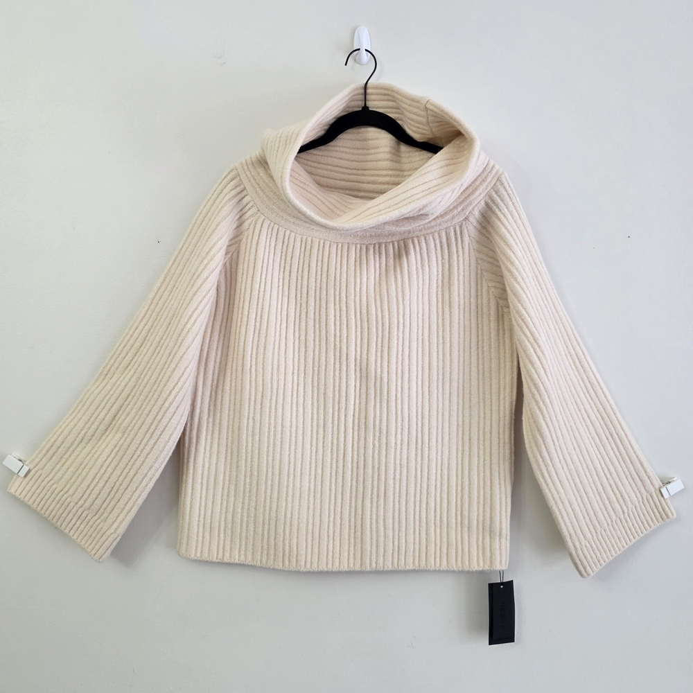 Chic Cream Cowl Neck Sweater for Women